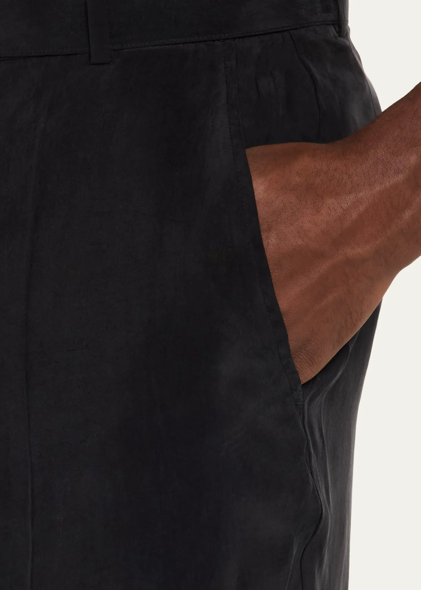 Officine GeneraleMen's Nash Japanese Cupro Wide-Leg Pants