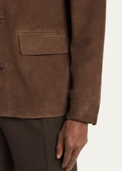 Officine GeneraleSuede Button-Front Jacket