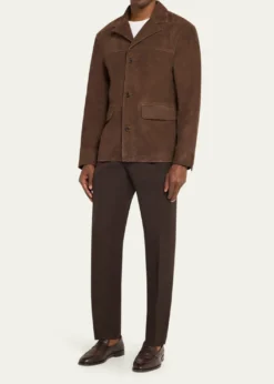 Officine GeneraleSuede Button-Front Jacket