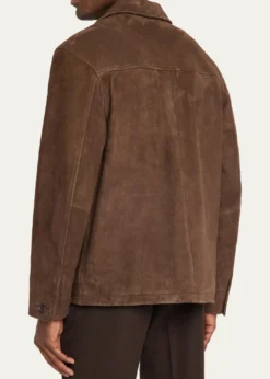 Officine GeneraleSuede Button-Front Jacket