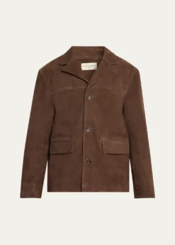 Officine GeneraleSuede Button-Front Jacket