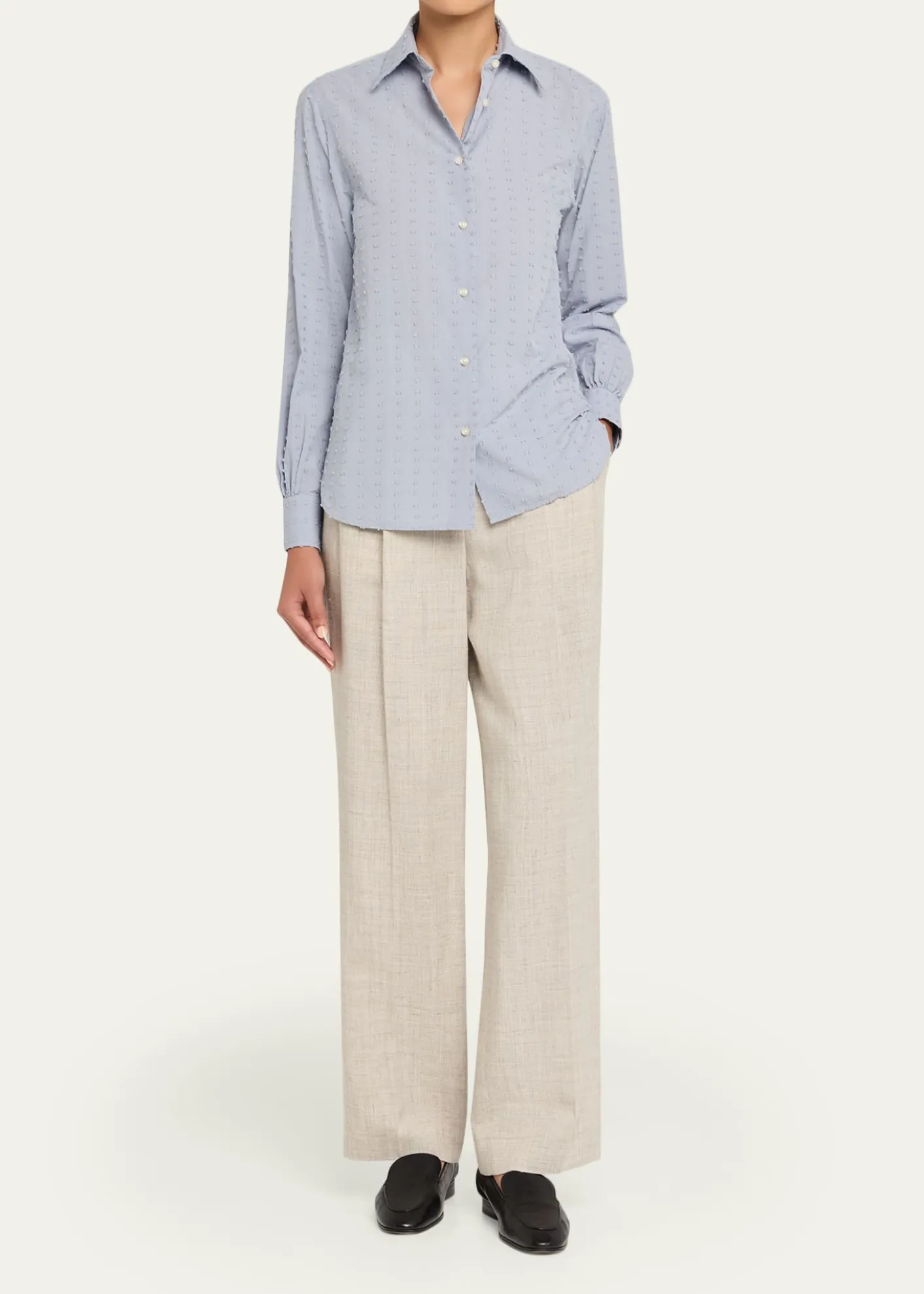 Officine GeneraleElla Long-Sleeve Textured Japanese Cotton Shirt