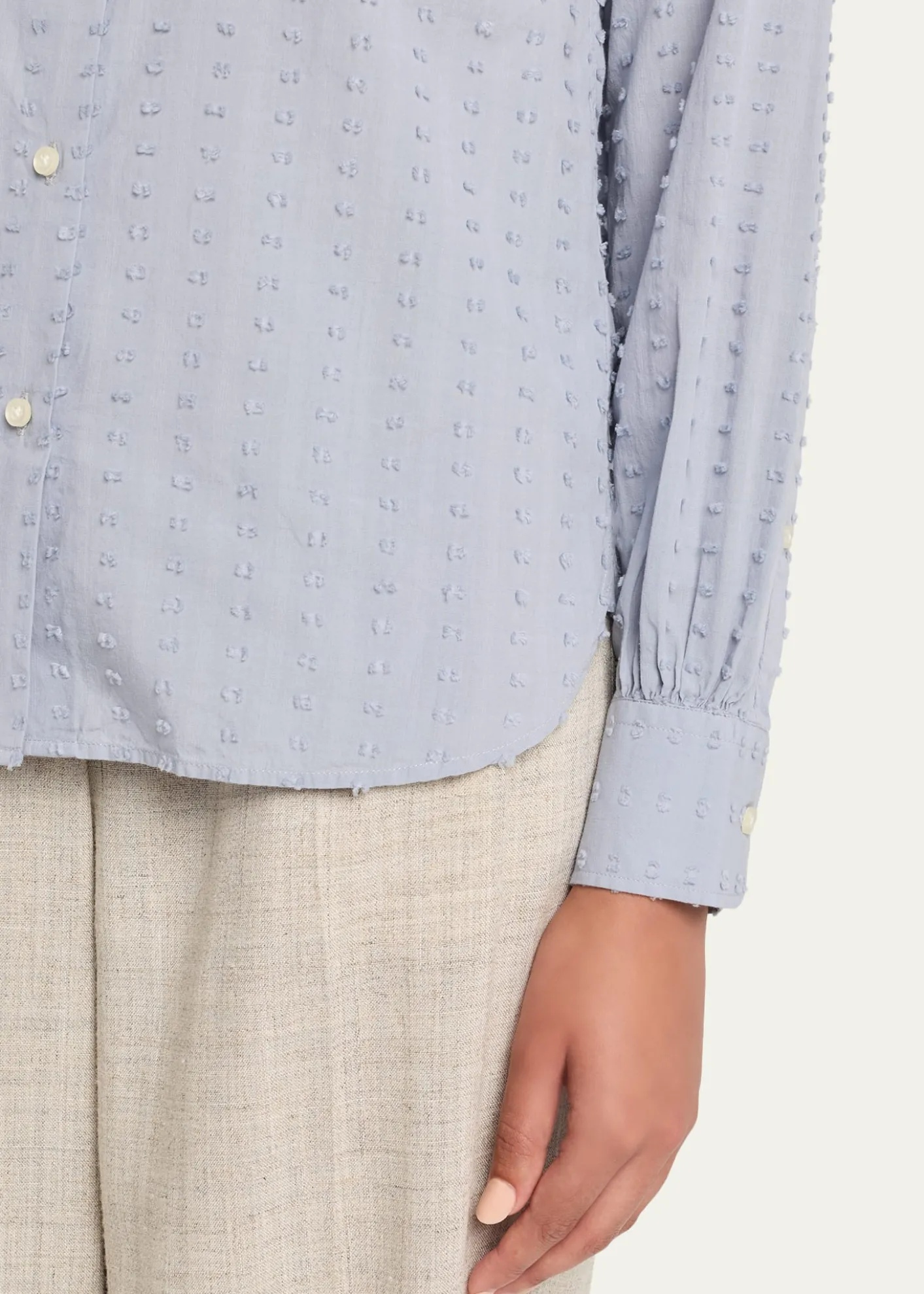 Officine GeneraleElla Long-Sleeve Textured Japanese Cotton Shirt