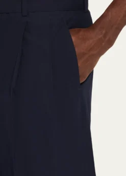 Officine GeneraleMen's Evan Poplin Belted Wide-Leg Pants