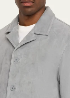 Officine GeneraleMen's Grey Suede Julien Overshirt