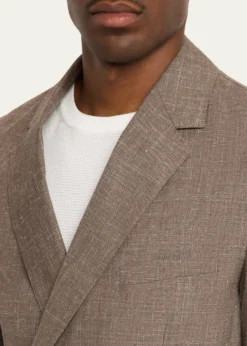 Officine GeneraleMen's Light Brown Wool Leon Double-Breasted Sport Coat