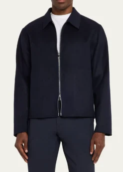 Officine GeneraleMen's Split Wool Double-Zip Bomber Jacket