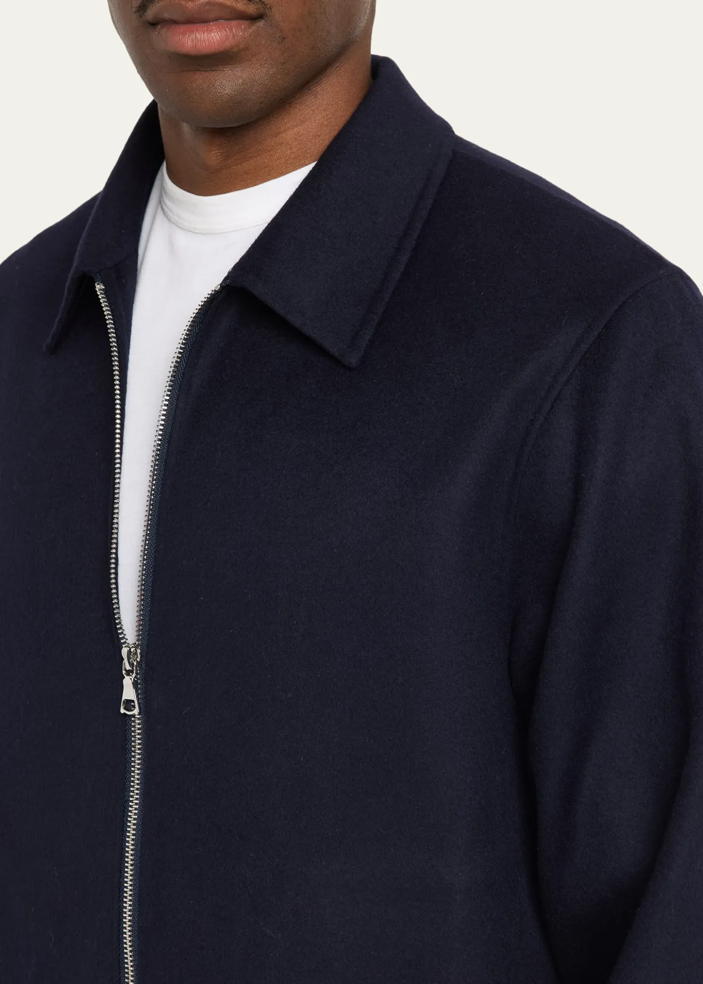 Officine GeneraleMen's Split Wool Double-Zip Bomber Jacket