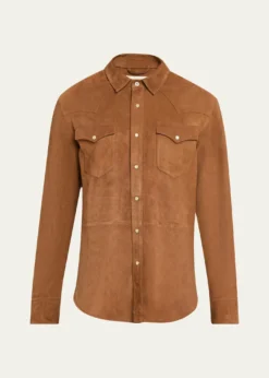 Officine GeneraleMen's Suede Western Overshirt