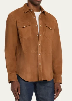 Officine GeneraleMen's Suede Western Overshirt