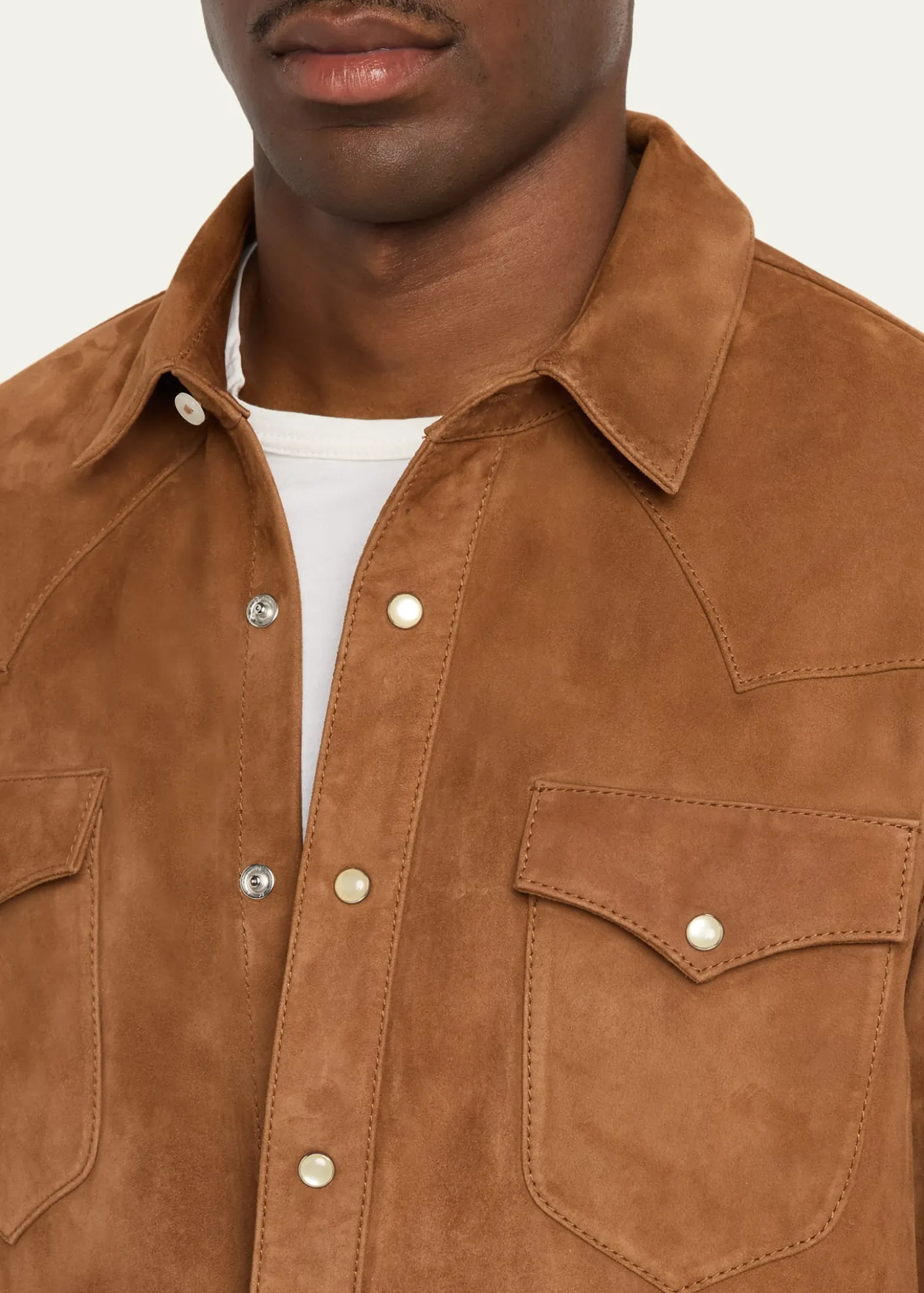 Officine GeneraleMen's Suede Western Overshirt