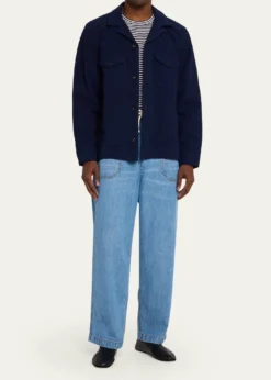 Officine GeneraleMen's Wide-Leg Drawstring Trousers