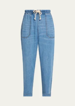 Officine GeneraleMen's Wide-Leg Drawstring Trousers