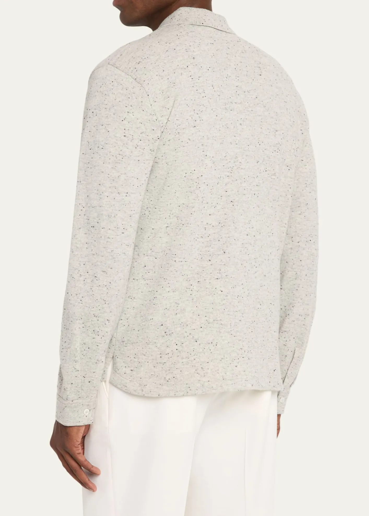 Officine GeneraleMen's Wool/Cashmere Melange Knit Long-Sleeve Shirt