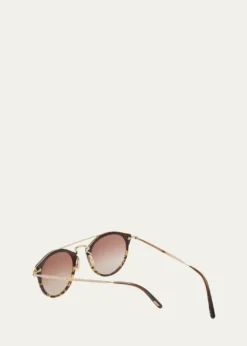 Oliver PeoplesRemick Filigree Acetate & Metal Aviator Sunglasses