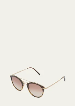 Oliver PeoplesRemick Filigree Acetate & Metal Aviator Sunglasses