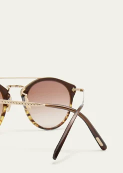 Oliver PeoplesRemick Filigree Acetate & Metal Aviator Sunglasses