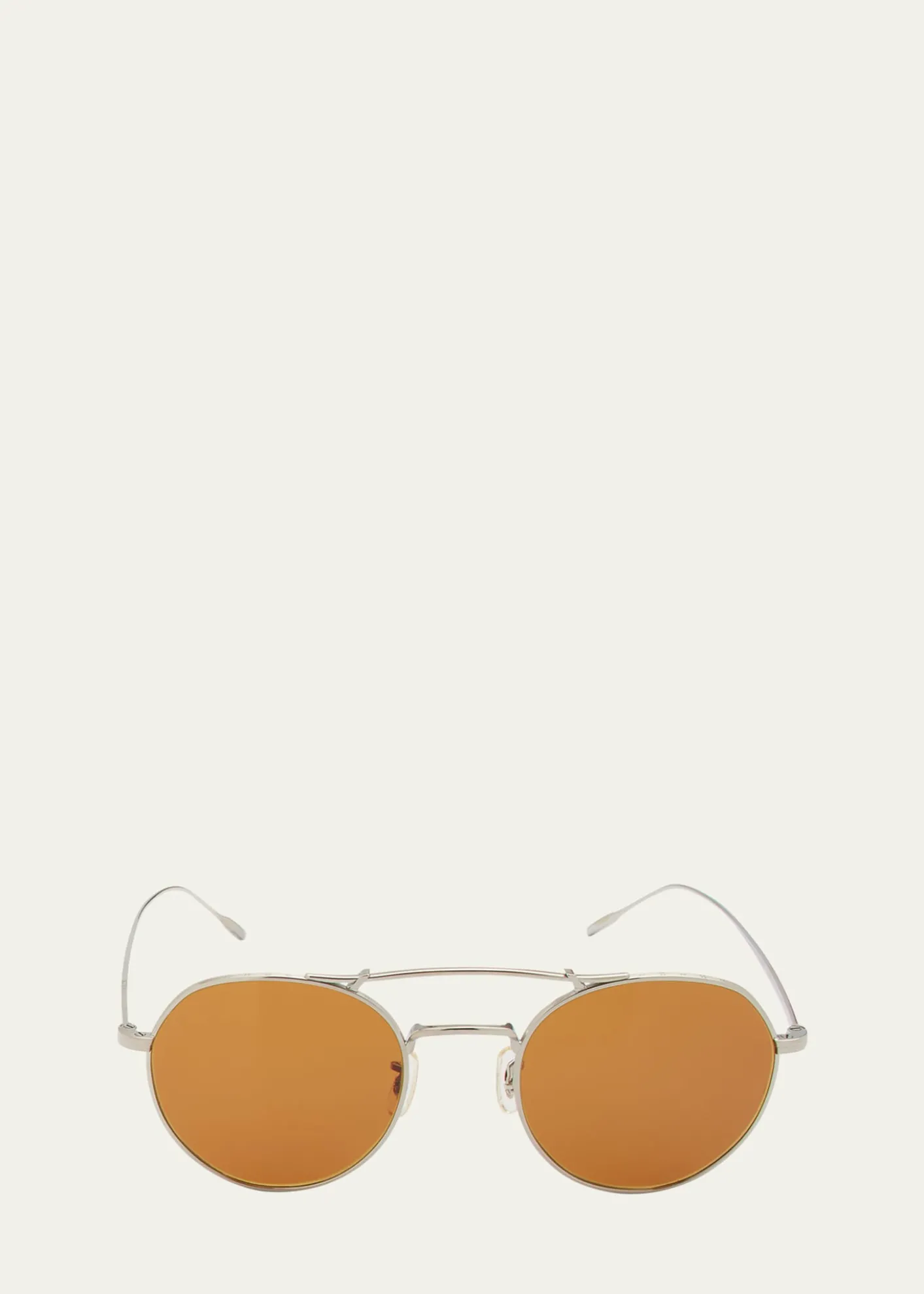 Oliver PeoplesReymont Titanium Double-Bridge Round Sunglasses