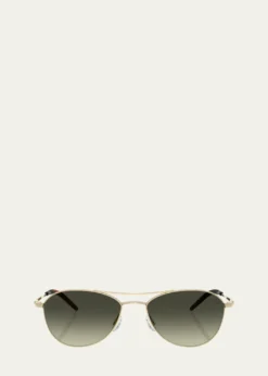 Oliver PeoplesAero II Steel Aviator Sunglasses