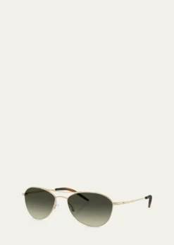 Oliver PeoplesAero II Steel Aviator Sunglasses