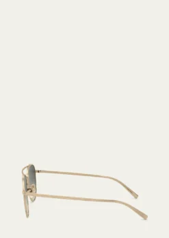 Oliver PeoplesMen's Double-Bridge Metal Aviator Sunglasses