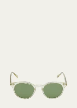 Oliver PeoplesMen's Romare Sun Keyhole-Bridge Round Sunglasses