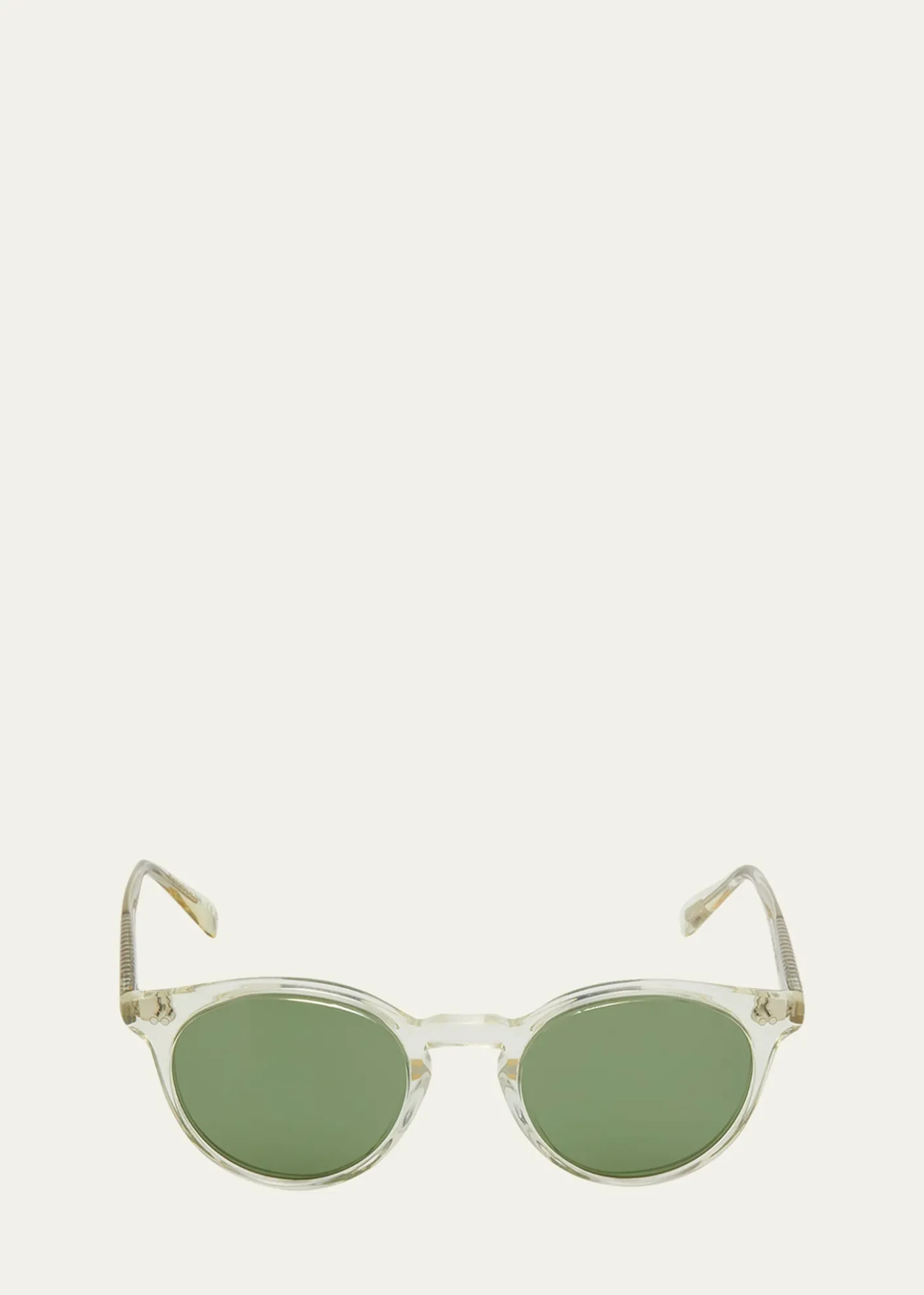 Oliver PeoplesMen's Romare Sun Keyhole-Bridge Round Sunglasses