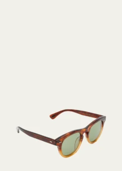 Oliver PeoplesMen's Rorke Round Acetate & Crystal Sunglasses