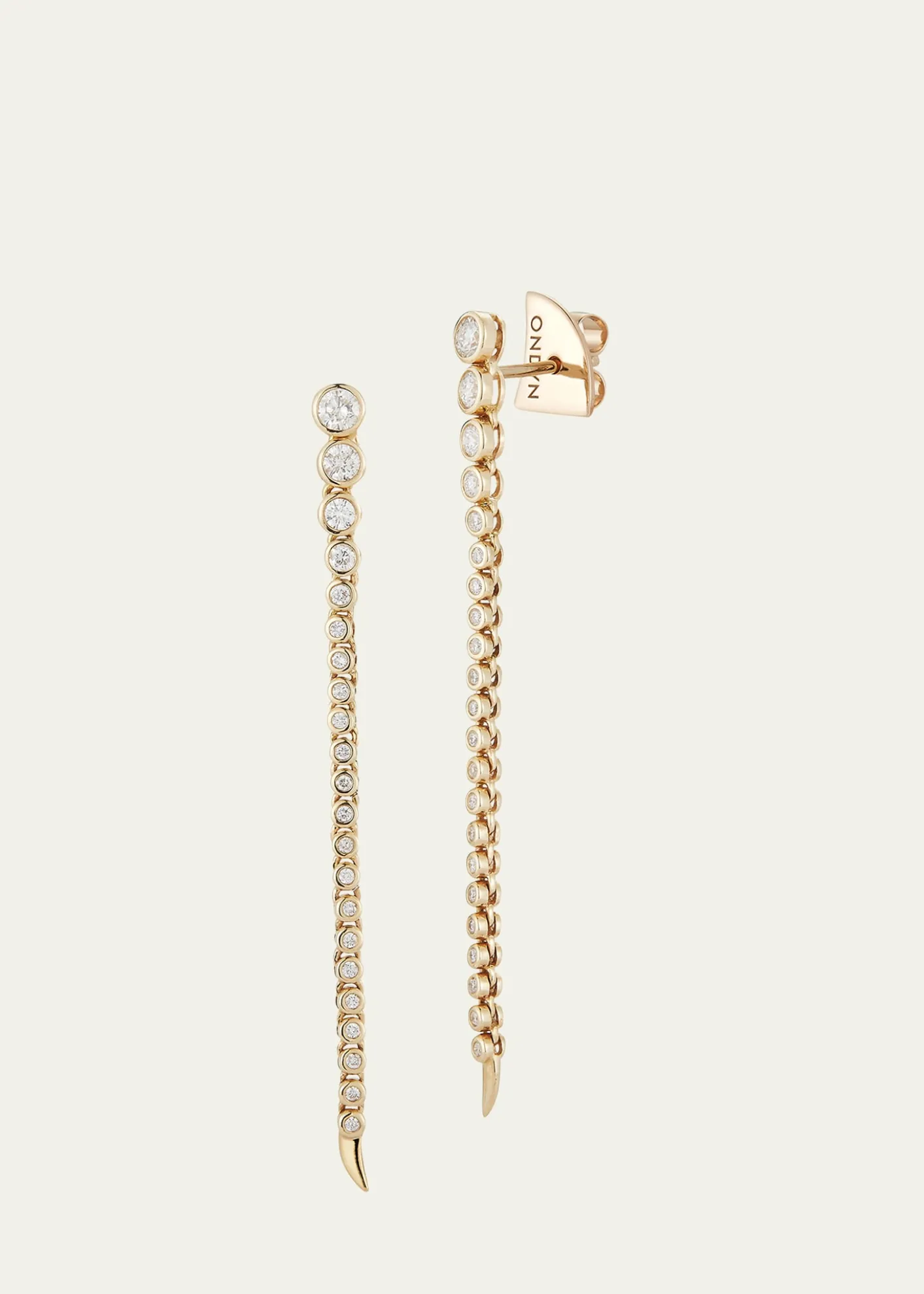 ONDYNLong Continuum Earrings with Diamonds