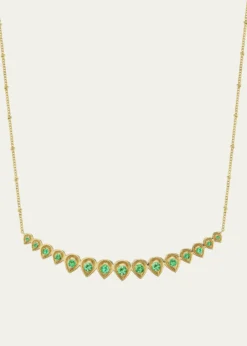 Orly MarcelPetal Graduated Necklace, Emerald