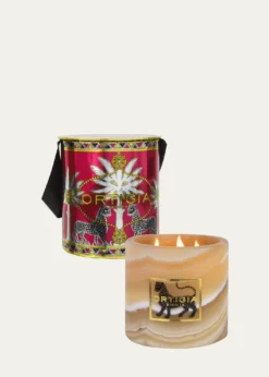 OrtigiaAmbra Nera Alabaster Candle, 8.8 oz.