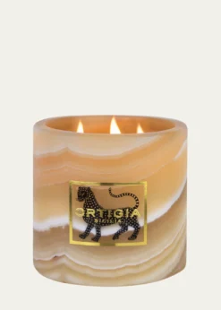 OrtigiaAmbra Nera Alabaster Candle, 8.8 oz.