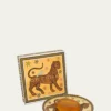 Ortigia1.4oz Ambra Nera Glass Plate & Soap Set