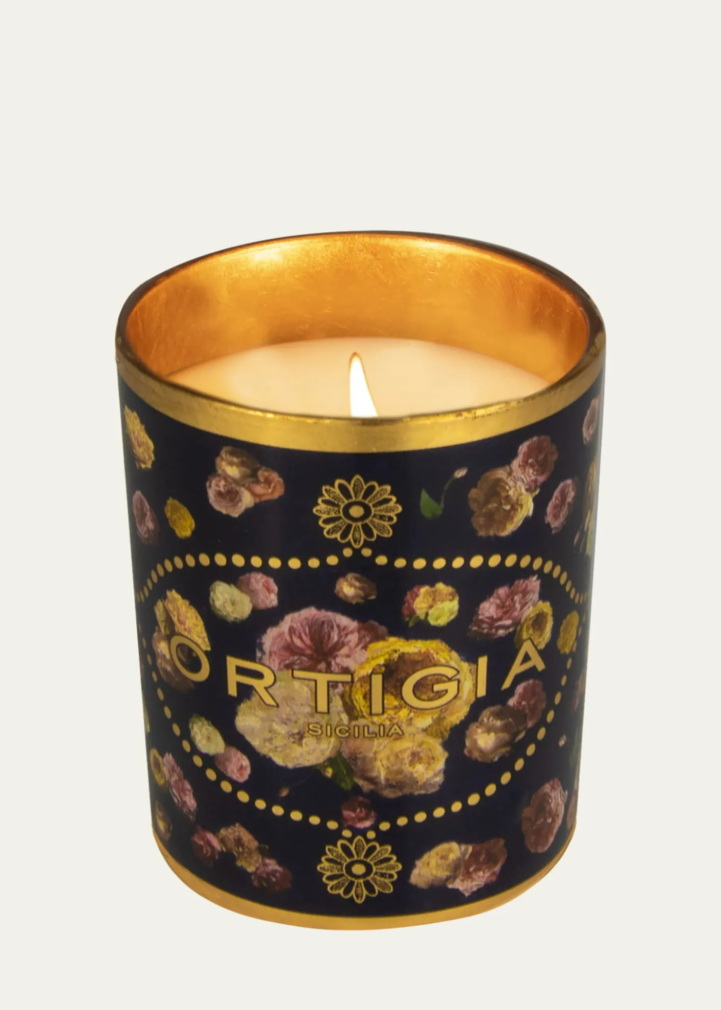 OrtigiaRose Antiche Decorated Candle, 5.3 oz.