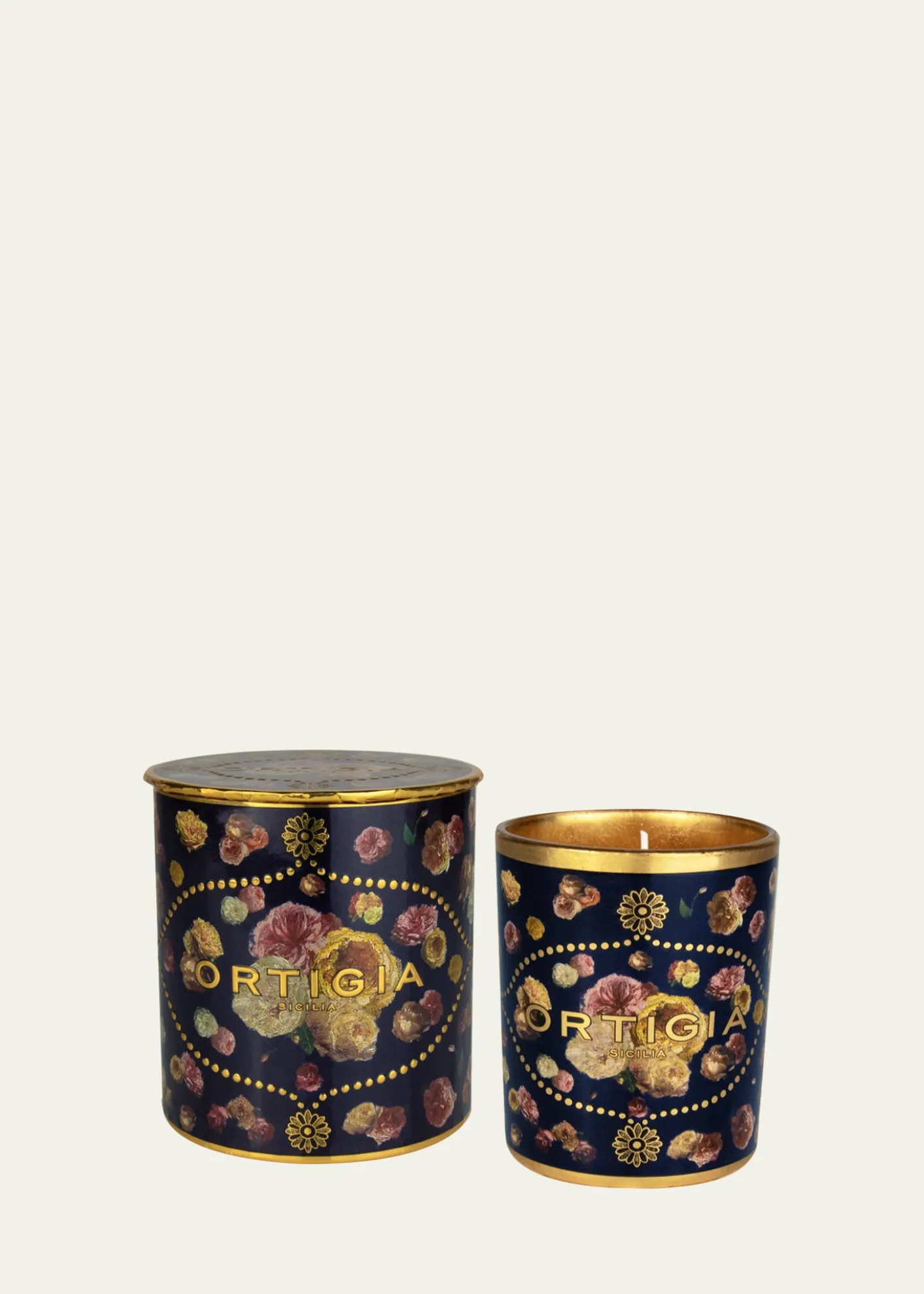 OrtigiaRose Antiche Decorated Candle, 5.3 oz.