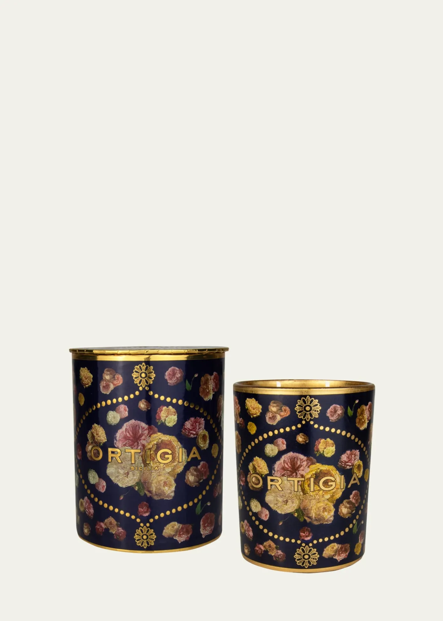 OrtigiaRose Antiche Decorated Candle, 13.4 oz.