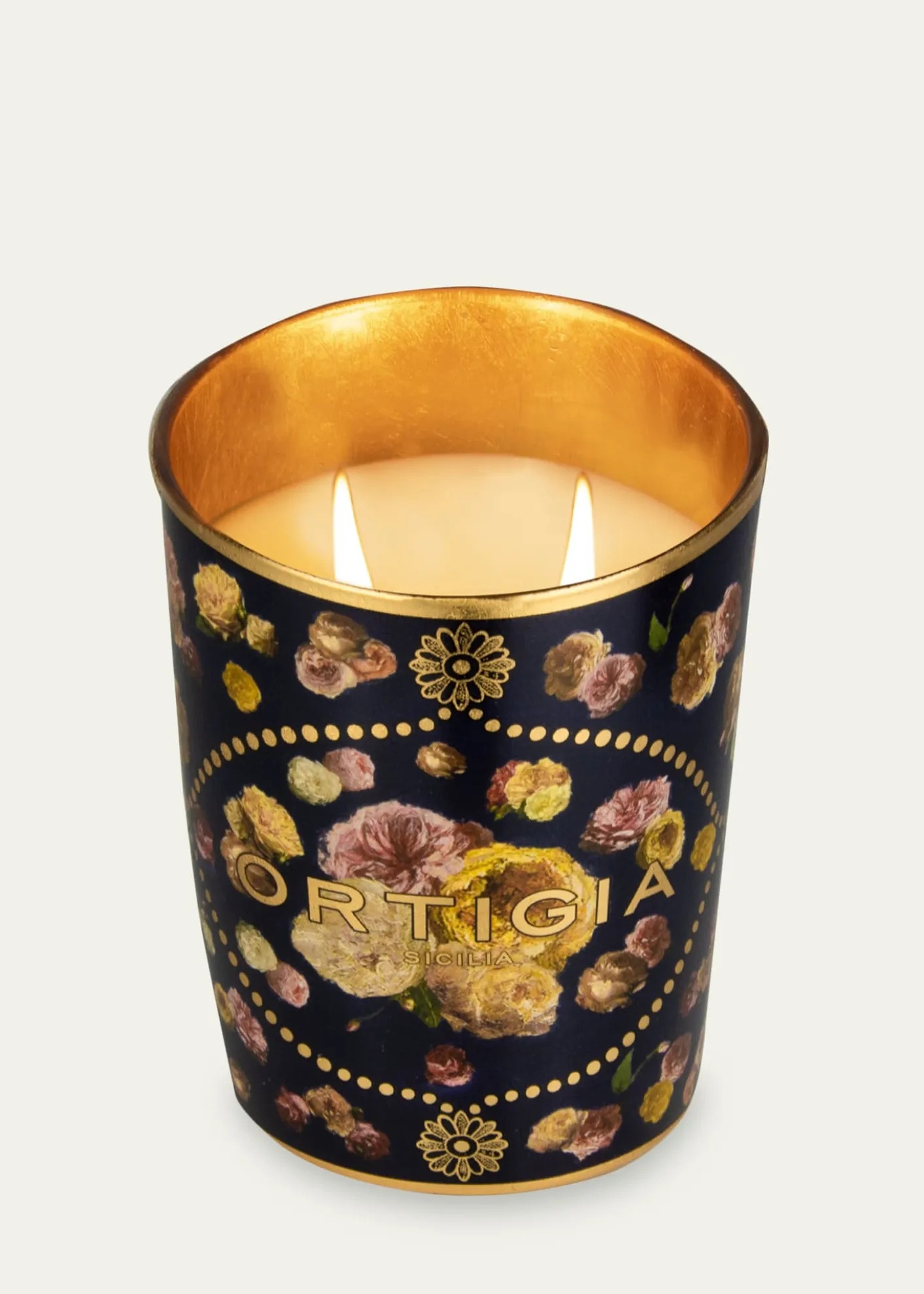 OrtigiaRose Antiche Decorated Candle, 13.4 oz.