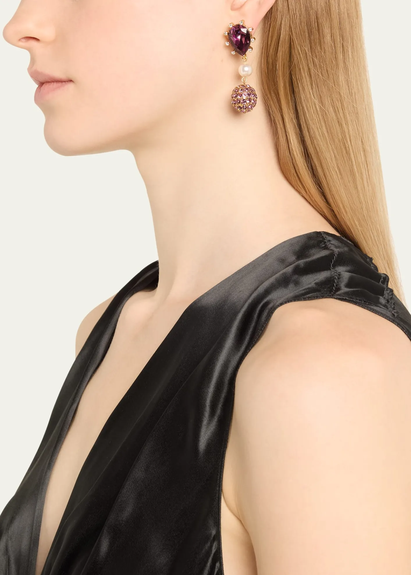 Oscar de la RentaCactus Crystal with Pearly Bead and Ball Earrings