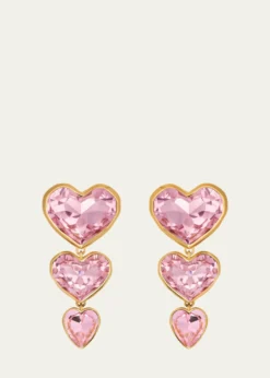 Oscar de la RentaCrystal Heart Drop Clip-On Earrings