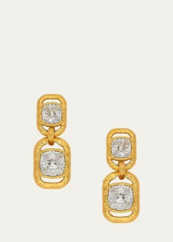 Oscar de la RentaRectangle Crystal Double Drop Earrings