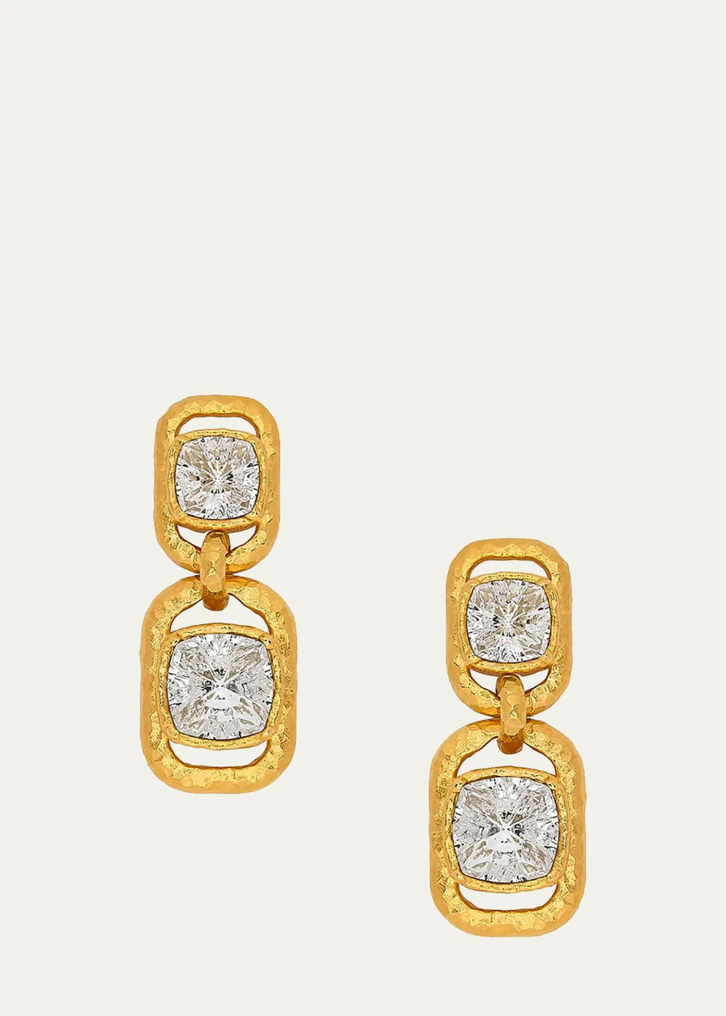 Oscar de la RentaRectangle Crystal Double Drop Earrings