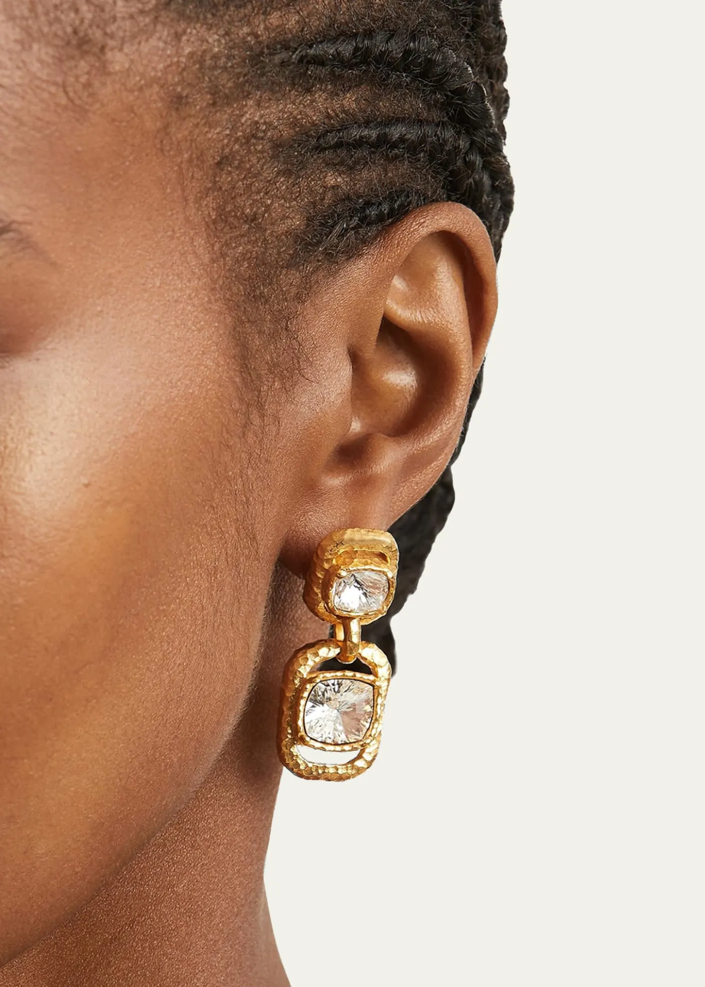 Oscar de la RentaRectangle Crystal Double Drop Earrings