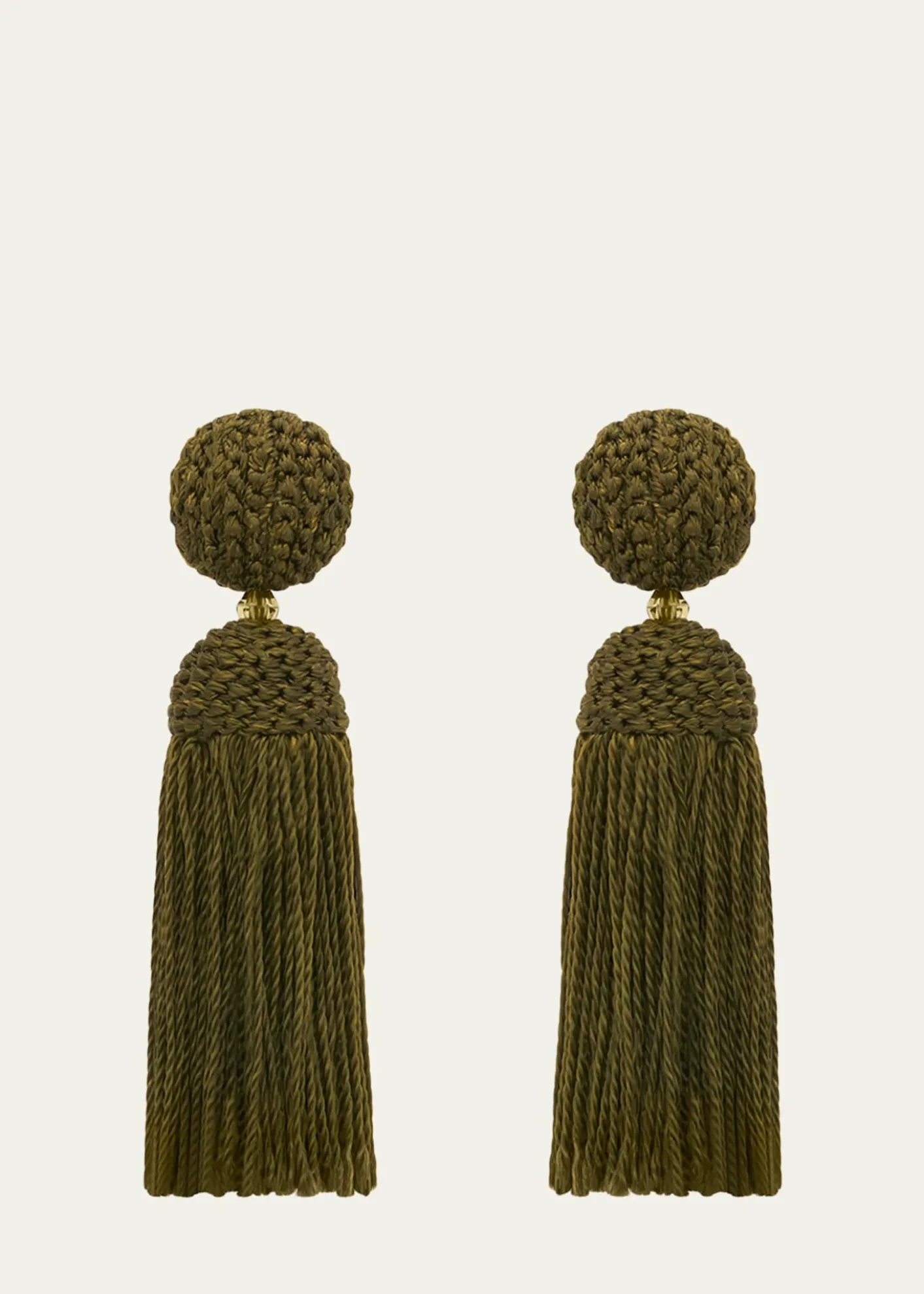 Oscar de la RentaShort Silk Rope Tassel Clip-On Earrings