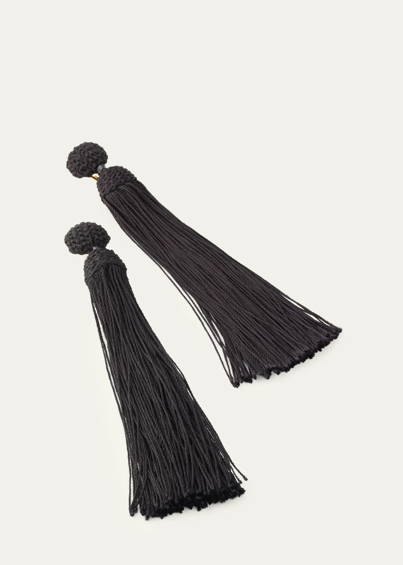 Oscar de la RentaSilk Rope Tassel Clip-On Earrings