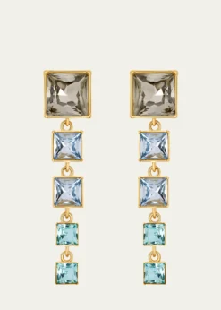 Oscar de la RentaSquare-Cut Rhinestone Dangle Earrings