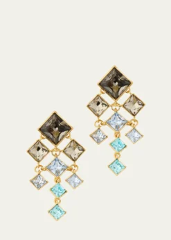 Oscar de la RentaSquare-Cut Rhinestone Chandelier Clip-On Earrings