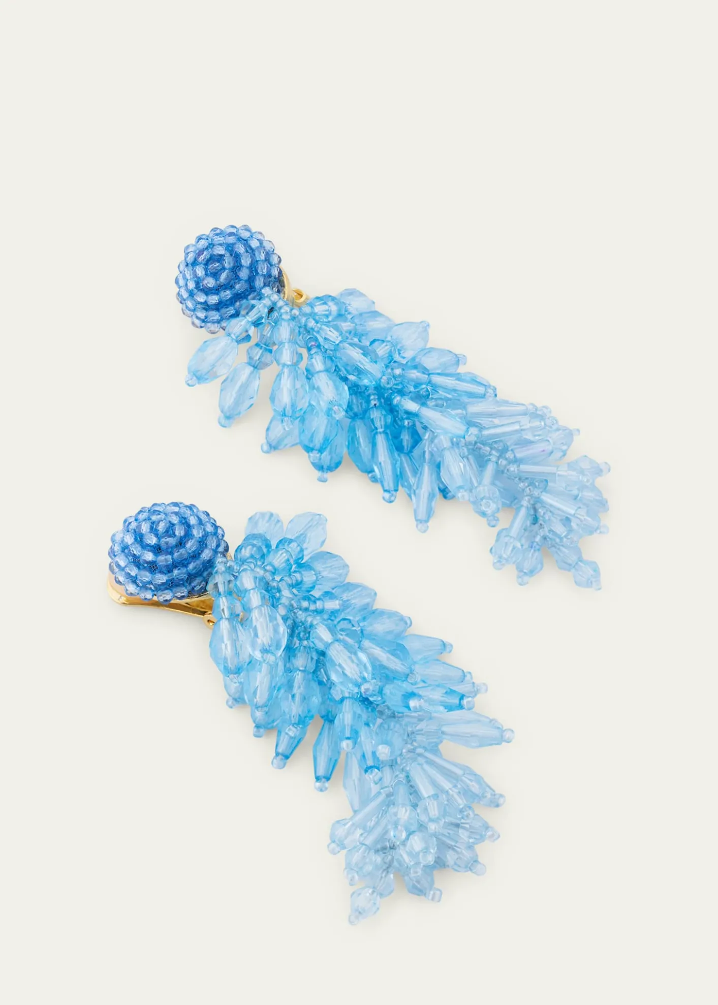 Oscar de la RentaBeaded Cascade Tassel Clip-On Earrings
