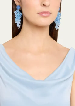 Oscar de la RentaBeaded Cascade Tassel Clip-On Earrings