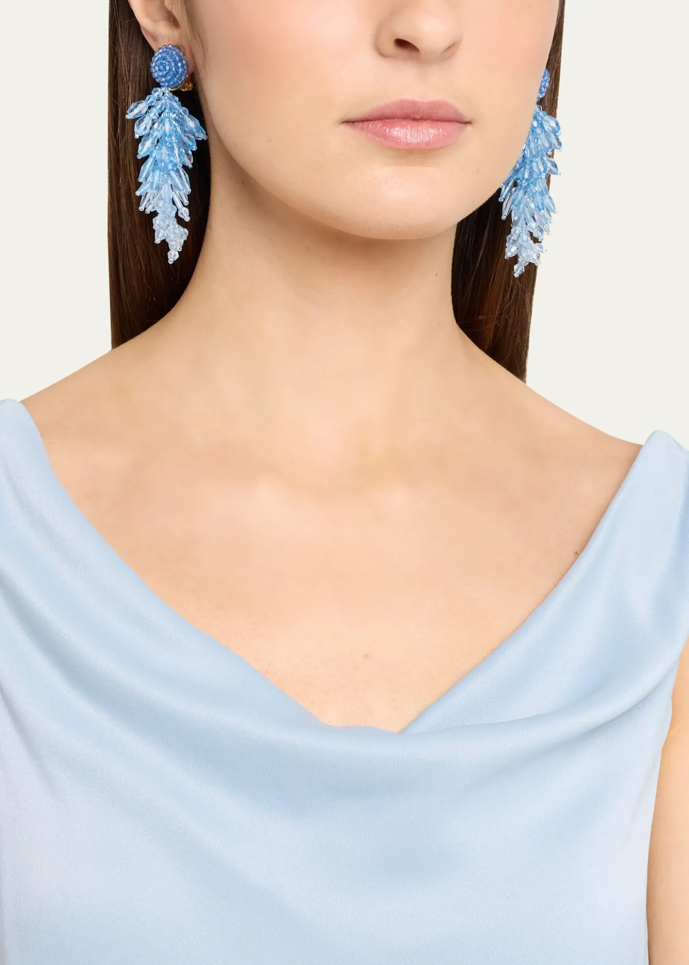 Oscar de la RentaBeaded Cascade Tassel Clip-On Earrings