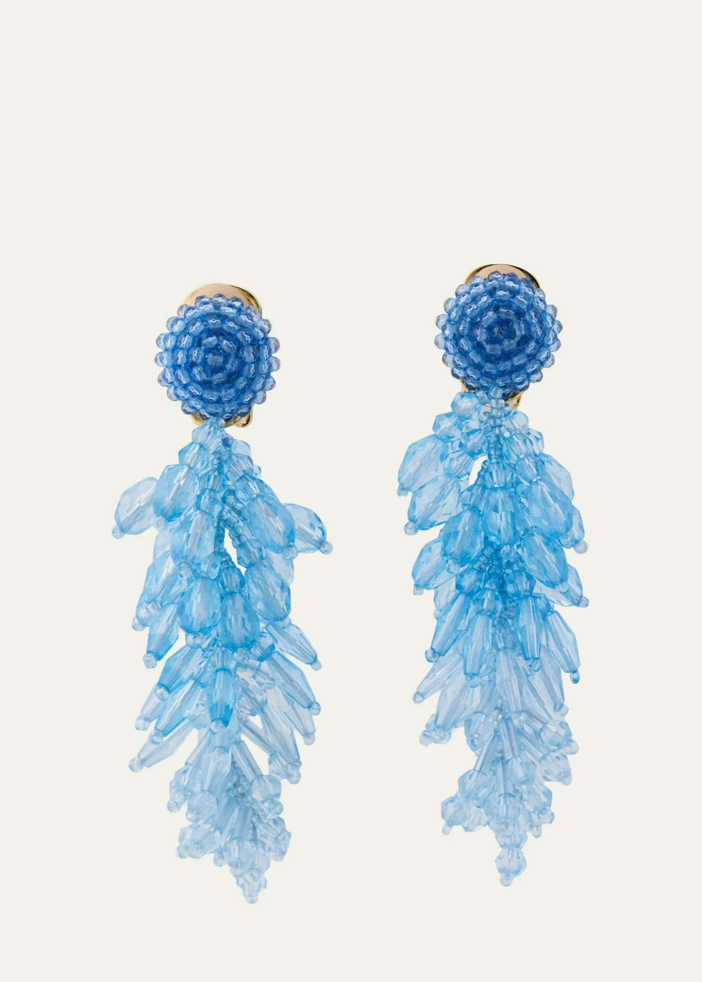 Oscar de la RentaBeaded Cascade Tassel Clip-On Earrings